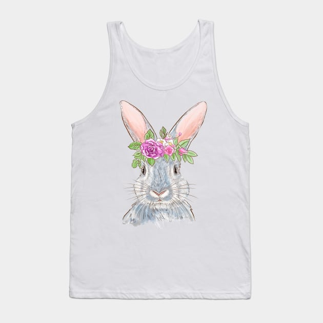 Denizko Art Gray Rabbit Tank Top by denizko